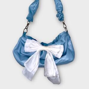Blue Purse with Large Bow